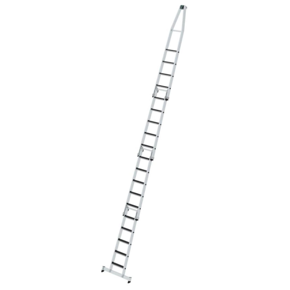 Stufen-Glasreinigerleiter 4-teilig mit Clip-Step R13 und Nivello Traverse 3x5+4 Stufen-Beschreibung lesen