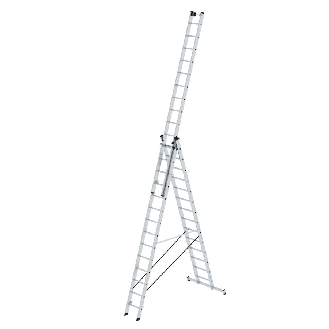 Mehrzweckleiter mit Nivello Traverse 3x14 Sprossen-Beschreibung lesen