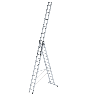 Mehrzweckleiter mit Nivello Traverse 3x14 Sprossen-Beschreibung lesen