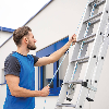 Stufen-Seilzugleiter 2-teilig mit Handlauf und Ausstiegsholm 2x12 Stufen