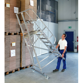 Plattformleiter fahrbar 9 Stufen-Beschreibung lesen