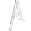 Mehrzweckleiter mit Nivello Traverse 3x10 Sprossen Mehrzweckleiter mit Nivello Traverse 3x10 Sprossen