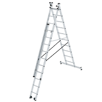 Mehrzweckleiter mit Nivello Traverse 3x10 Sprossen-Beschreibung lesen