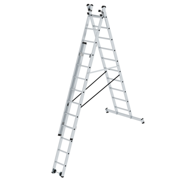 Mehrzweckleiter mit Nivello Traverse 3x10 Sprossen Mehrzweckleiter mit Nivello Traverse 3x10 Sprossen-Beschreibung lesen