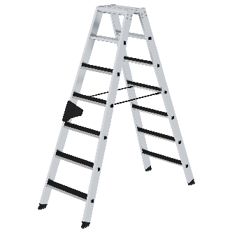 Stehleiter beidseitig begehbar mit clip-step 2x7 Stufen-Beschreibung lesen