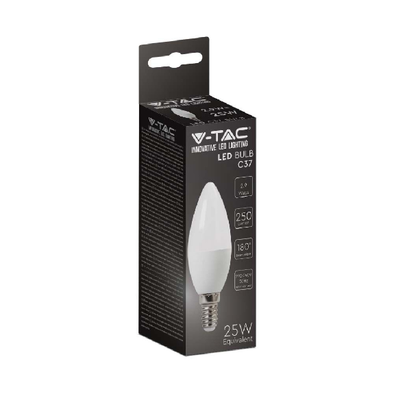VT-2323 Lampadina LED candela SMD 2.9W E14 bianco caldo 3000K sku 2984-Leggi tutto