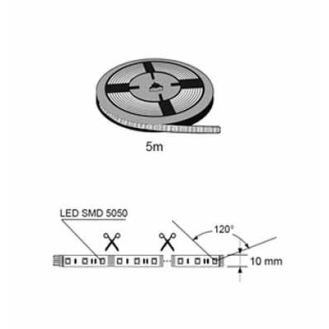 Kit striscia led strip RGB smd5050 60led/m multicolore 7W/m IP65 SKU 212354-Leggi tutto