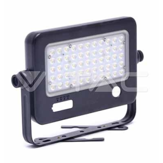 VT-788-10 Faro led 10W autoalimentato nero con pannello solare e sensore di movimento 4000K IP65  sku 8674-Leggi tutto