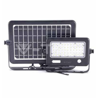VT-788-10 Faro led 10W autoalimentato nero con pannello solare e sensore di movimento 4000K IP65  sku 8674-Leggi tutto
