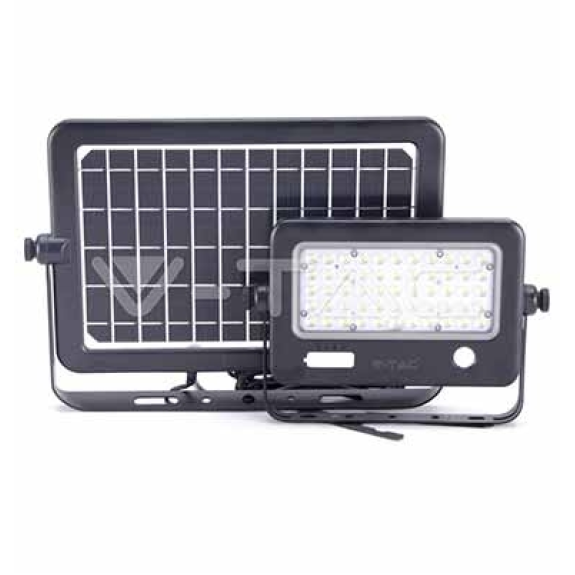 VT-788-10 Faro led 10W autoalimentato nero con pannello solare e sensore di movimento 4000K IP65  sku 8674-Leggi tutto