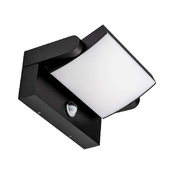 VT-11020 lampada led da parete con sensore PIR faro 17W 150lm/w illuminazione facciate colore nero 3000k orientabile IP65 sku 2940-Leggi tutto