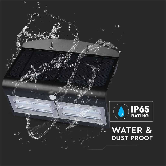 VT-767-7 lampada LED 7W pannello solare esterno IP65 + sensore PIR colore nero - SKU 8279-Leggi tutto