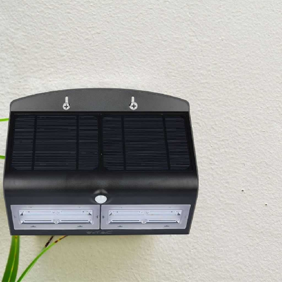 VT-767-7 lampada LED 7W pannello solare esterno IP65 + sensore PIR colore nero - SKU 8279-Leggi tutto
