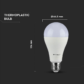 VT-2017 Lampadina LED E27 A65 17W termoplastica 4000K - 4457-Leggi tutto