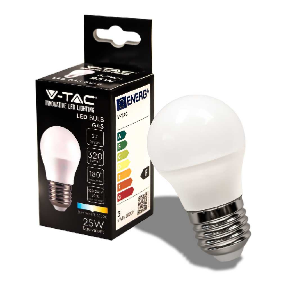 VT -1830 LED Bulbe E27 G45 3,7W 320LM LUMIÈRE BLANC NATURELLE 4000K - 214162-Leer más