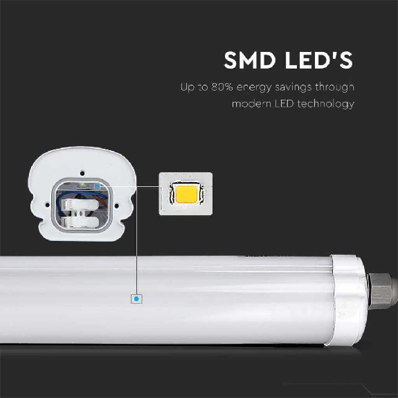 VT-1574 Tubo LED Plafoniera 48W waterproof IP65 150CM bianco naturale 4000K - SKU 216287-Leggi tutto