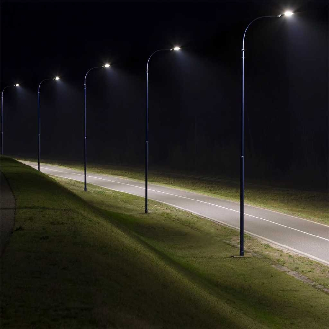 PRO Armatura lampada stradale led 100W 110lm/w chip samsung sensore automatico on/off luce 4000k corpo grigio slim IP65 - sku 20434-Leggi tutto