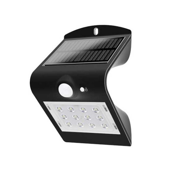 VT-767-2 lampada LED 1,5W pannello solare esterno IP65 + sensore PIR colore nero - SKU 8277-Leggi tutto