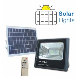 VT-40W Faro led 40W autoalimentato nero con pannello 16W solare e telecomando 6000K IP65  sku 94008-Beschreibung lesen