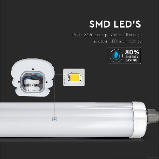 VT-1249 Plafoniera led tubo 36W 120CM bianco naturale 4500K 120lm/W IP65 - SKU 216285-Lire la description