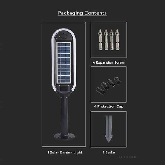 VT-945 Lampada LED da giardino 5W 4000K fissaggio a terra 2IN1 autoalimentato con pannello solare e sensore 70cm IP65 - sku 6665-Leggi tutto