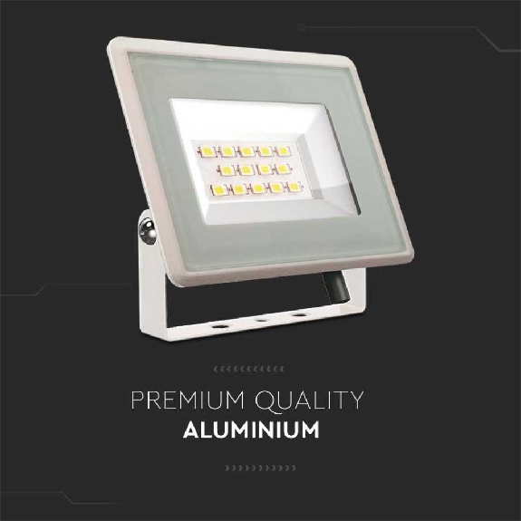 VT-4934-W Faro led floodlight 30W SMD 85LM/W 110° bianco freddo 6400K slim alluminio bianco IP65 - SKU 6748-Leggi tutto