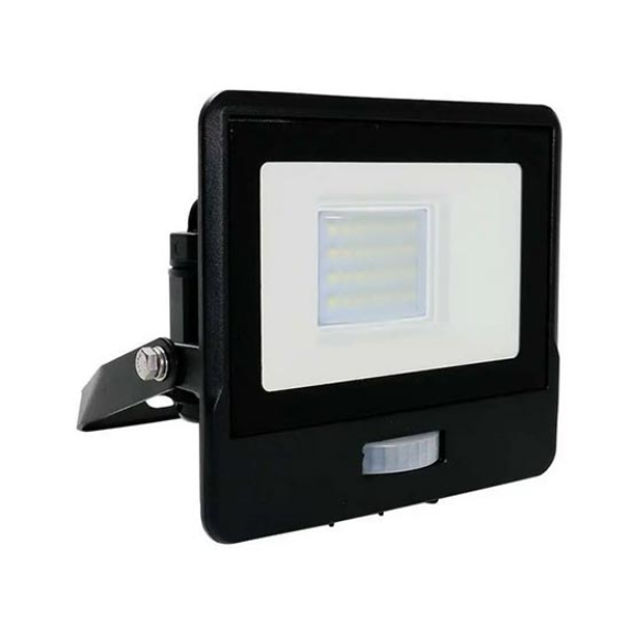 VT -128S LADO LED 20W Chip de puce Samsung avec pir et capteur de mouvement crépusculaire Natural White 4000K Slim Aluminium BOX NOIR BOX IP65 - SKU 20260-Beschreibung lesen