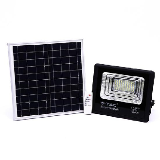 VT-60W Faro led 60W autoalimentato nero con pannello solare e telecomando 4000K IP65  sku 8575-Beschreibung lesen