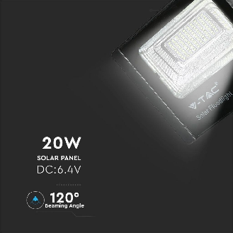 VT-60W Faro led 60W autoalimentato nero con pannello solare e telecomando 4000K IP65  sku 8575-Beschreibung lesen