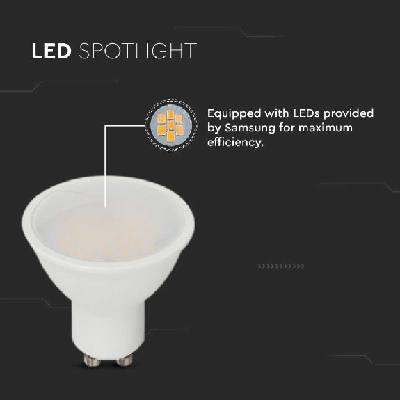 VT-2333 Lampadina spot LED 2.9W GU10 faretto 100° copertura satinata luce bianco freddo 6500K - 2989-Leggi tutto