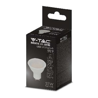 VT-2333 Lampadina spot LED 2.9W GU10 faretto 100° copertura satinata luce bianco freddo 6500K - 2989-Leggi tutto