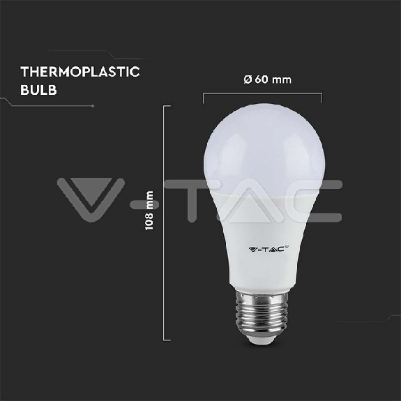 VT-2099 Lampadina LED 8.5W E27 Bulb A60 bianco caldo 3000K - SKU 217260-Leggi tutto