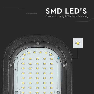 PRO VT-51ST Armatura lampada stradale led chip samsung SMD 50W 84LM/W bianco naturale 4000K slim alluminio grigio scuro IP65 - sku 21539-Leggi tutto