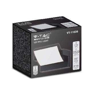 VT-11020 lampada led da parete rettangolare orientabile faro 17W 150lm/w colore nero 3000k design moderno IP65 sku 2936-Leggi tutto