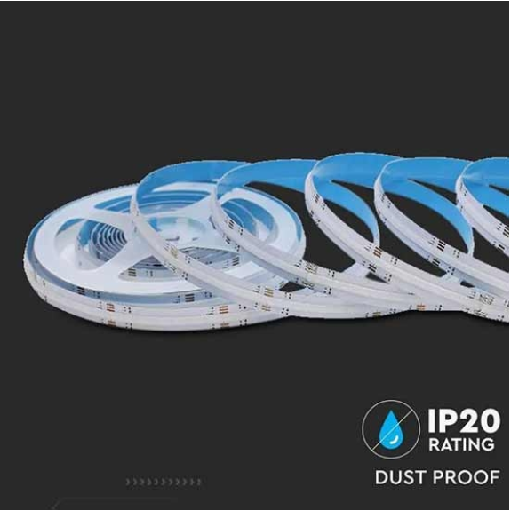 VT-422 Striscia LED 24V COB 5M 13W/M 672LED/M multicolore RGB CRI>80 IP20 - SKU 2880-Leggi tutto