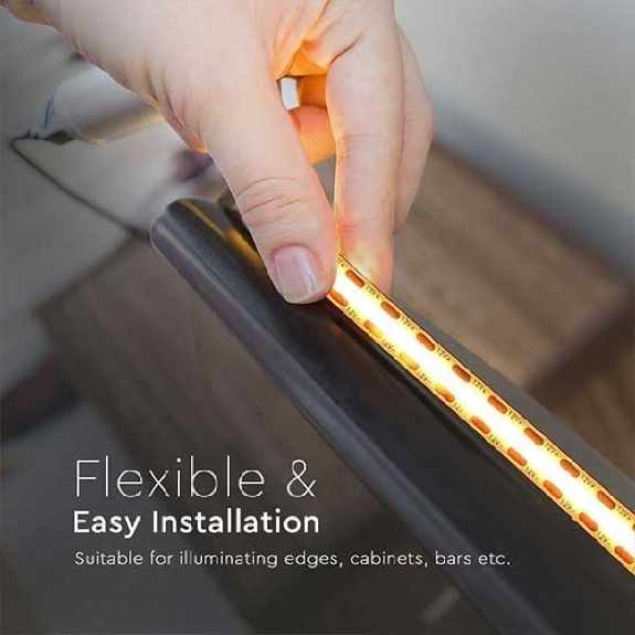VT-422 Striscia LED 24V COB 5M 13W/M 672LED/M multicolore RGB CRI>80 IP20 - SKU 2880-Leggi tutto