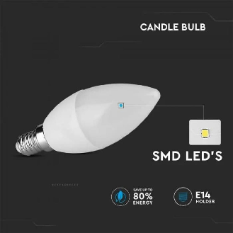 VT-1818 Lampadina LED candela SMD 3.7W E14 bianco naturale 4000K sku 214166-Leggi tutto