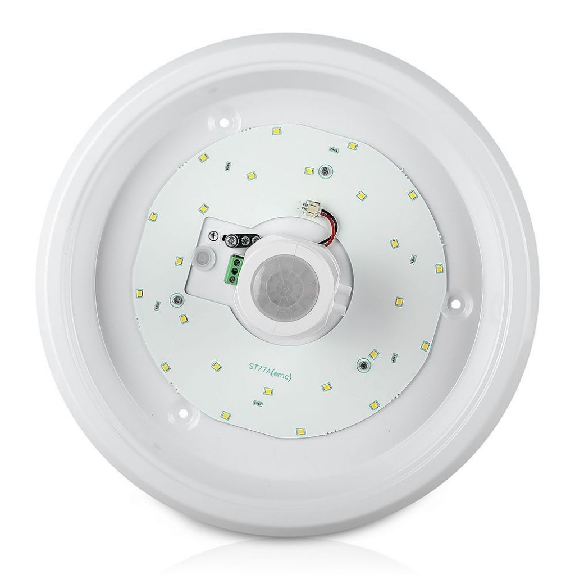PRO VT-13 Plafoniera led 12w chip samsung circolare con sensore di movimento IR + crepuscolare 4000K IP20 - SKU 21808-Leggi tutto