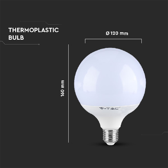 PRO VT-242 Lampadina led globo chip samsung SMD 22W E27 G120 bianco freddo 6400K - SKU 2120023-Leggi tutto
