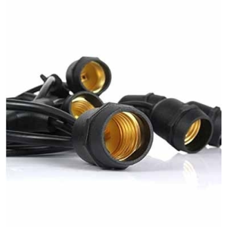 VT-713 catenaria E27x15pcs raccordabile nero 15M con ingresso e uscita schuko - SKU 3673-Leggi tutto
