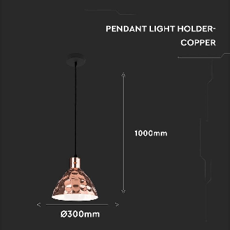 VT-8300 Lampadario portalampada 1MT E27 moderno in metallo cromato a specchio oro rosa Ф300mm - sku 3710-Leggi tutto
