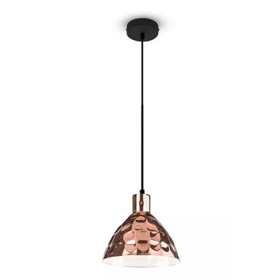 VT-8300 Lampadario portalampada 1MT E27 moderno in metallo cromato a specchio oro rosa Ф300mm - sku 3710-Leggi tutto