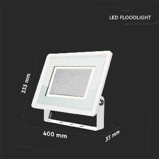 VT-49204 Faro led floodlight 200W SMD 88LM/W 110° bianco naturale 4000K slim alluminio bianco IP65 - SKU 6735-Leggi tutto