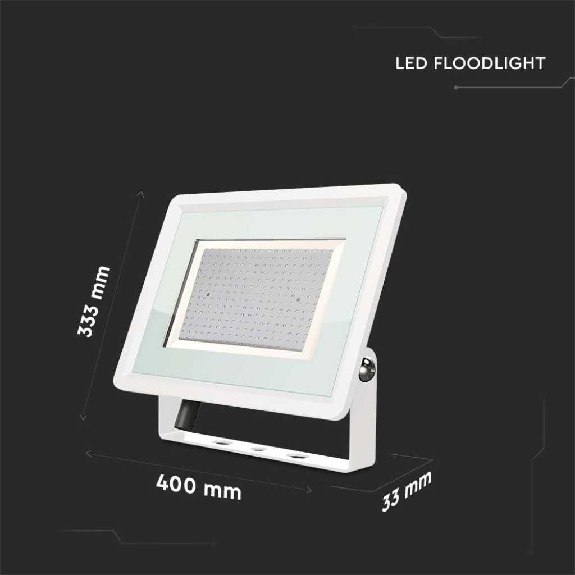 VT-49204 Faro led floodlight 200W SMD 88LM/W 110° bianco naturale 4000K slim alluminio bianco IP65 - SKU 6735-Leggi tutto
