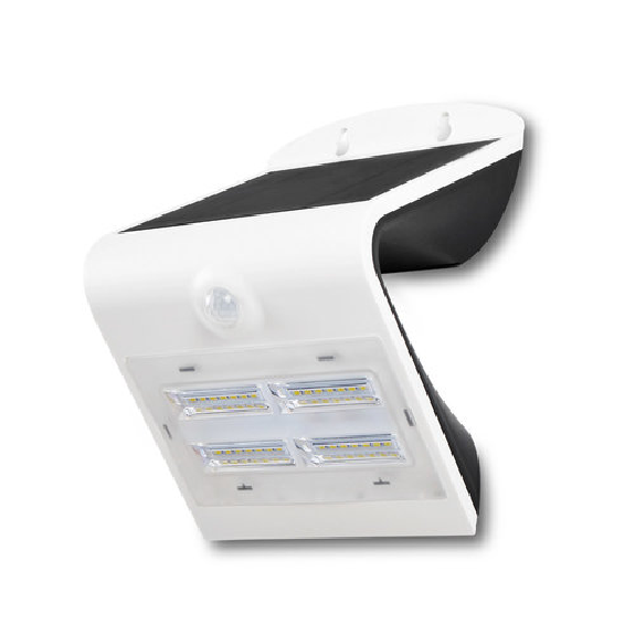 VT-768 lampada da muro LED 3W con pannello solare e sensore di movimento corpo bianco IP65 - SKU 7523-Leggi tutto