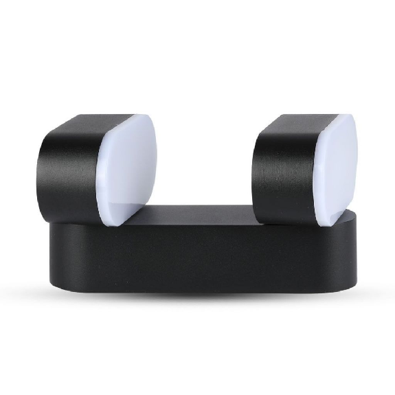 VT-814 Lampada LED 12W da parete nero teste ruotabili wall light bianco caldo 3000K IP65 - SKU 8293-Leggi tutto