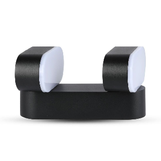 VT-814 Lampada LED 12W da parete nero teste ruotabili wall light bianco caldo 3000K IP65 - SKU 8293-Leggi tutto