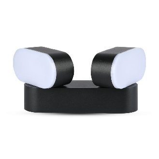VT-814 Lampada LED 12W da parete nero teste ruotabili wall light bianco caldo 3000K IP65 - SKU 8293-Leggi tutto