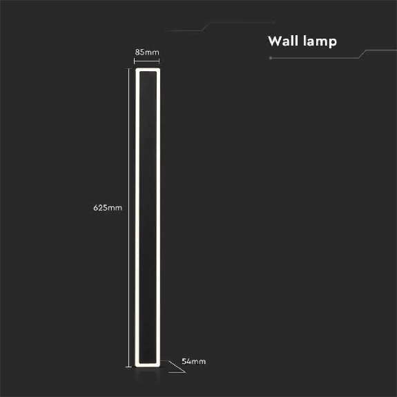 VT-11117 Applique led da parete 17w lampada moderna da muro in alluminio rettangolare colore nero 4000k 130lm/w sku 6831-Leggi tutto