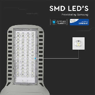 PRO VT-104ST Armatura lampada stradale led 100W chip samsung bianco naturale 4000K slim IP65 - sku 21960-Leggi tutto